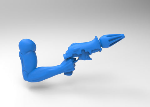 Space Clown - Fusion Pistol with Arm Bent - Left, Right handed and Bracer, No Bracer